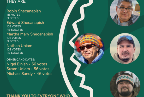 , and election day details for Wednesday June 3 at the Naskapi Community Center.